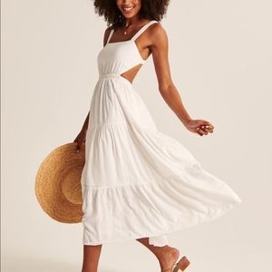 Abercrombie & Fitch White Linen Cutout Maxi (XS)